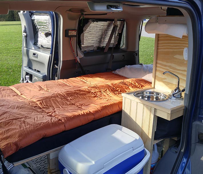 My original Honda Element camper setup from 2016!